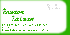 nandor kalman business card